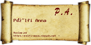 Pálfi Anna névjegykártya